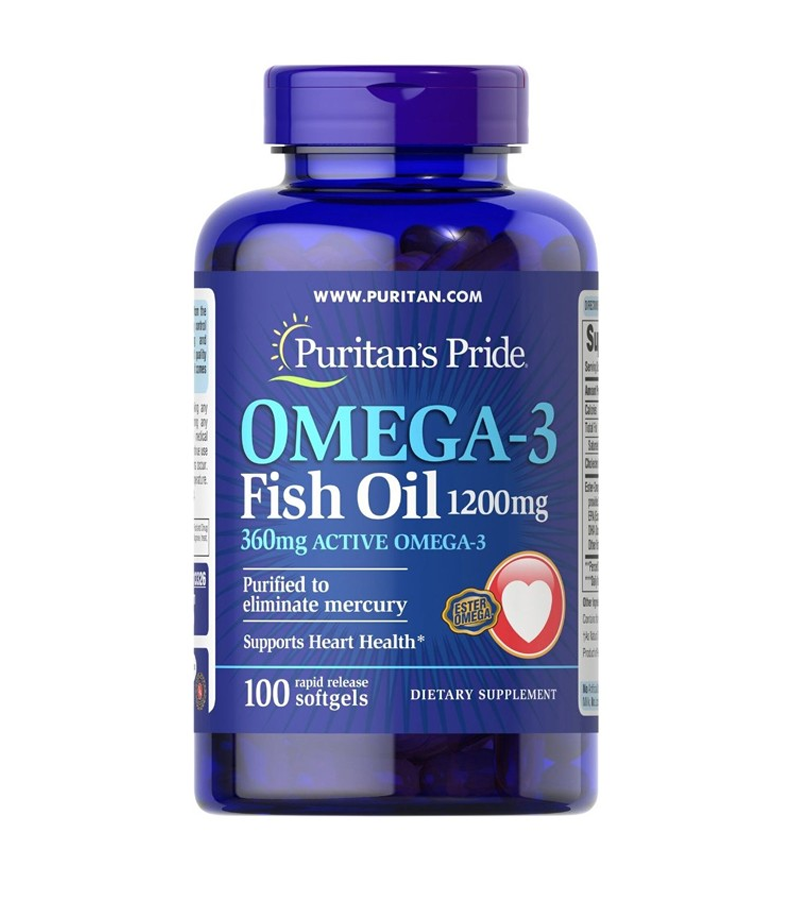 Omega 3 Fish Oil 1200 mg - 360 mg Active Omega 3 100 softgels - Best Before 1-2026