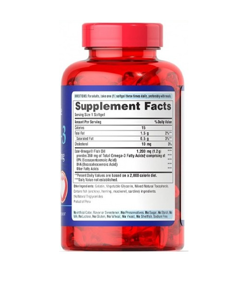 Omega 3 Fish Oil 1200 mg - 360 mg Active Omega 3 100 softgels - Best Before 1-2026