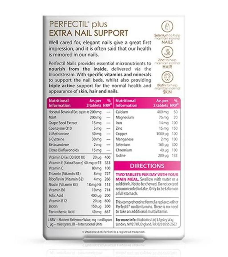 Perfectil Plus Nails Extra Support 60 Tablets