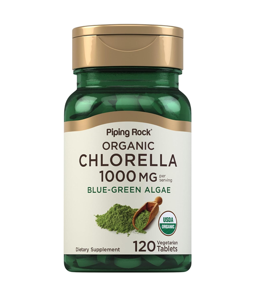 Piping Rock Organic Chlorella 1000mg - 120 Tablets