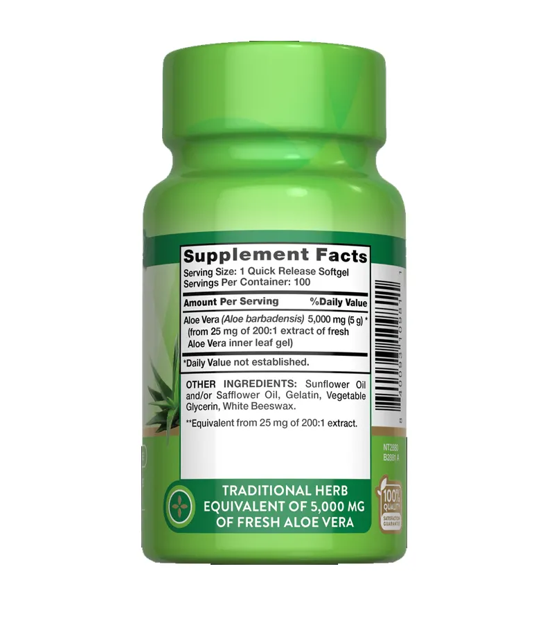 Potent Aloe Vera 5000 mg - 100 Quick Release Softgels