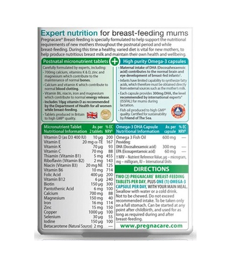 Pregnacare Breast Feeding 84 Tablets