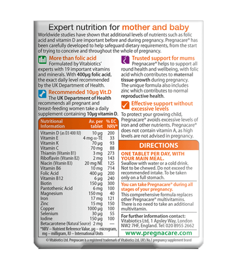 Pregnacare Original / 30 tablets