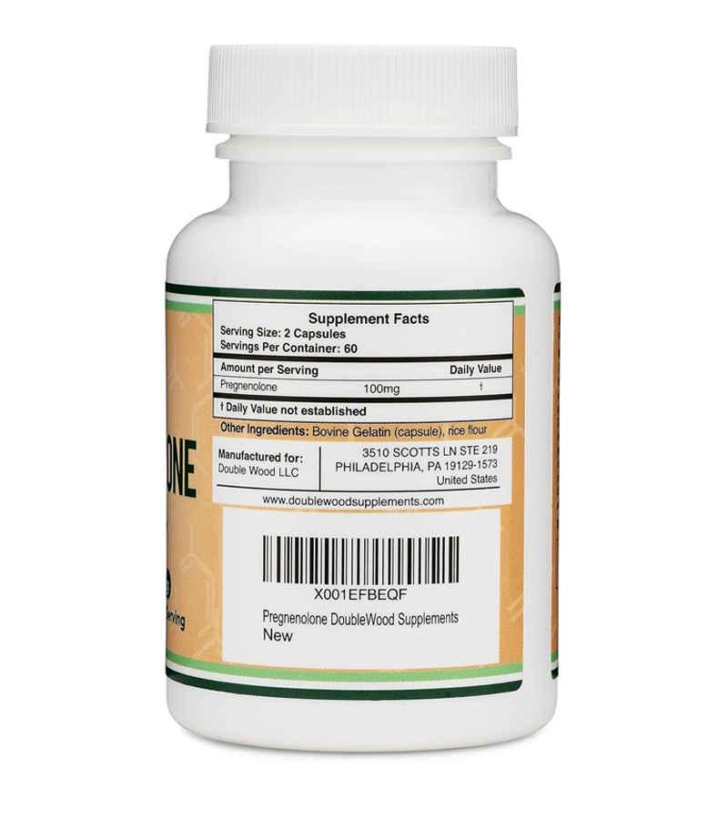 Pregnenolone 100mg - Boost Progesterone Levels - 120 Capsules