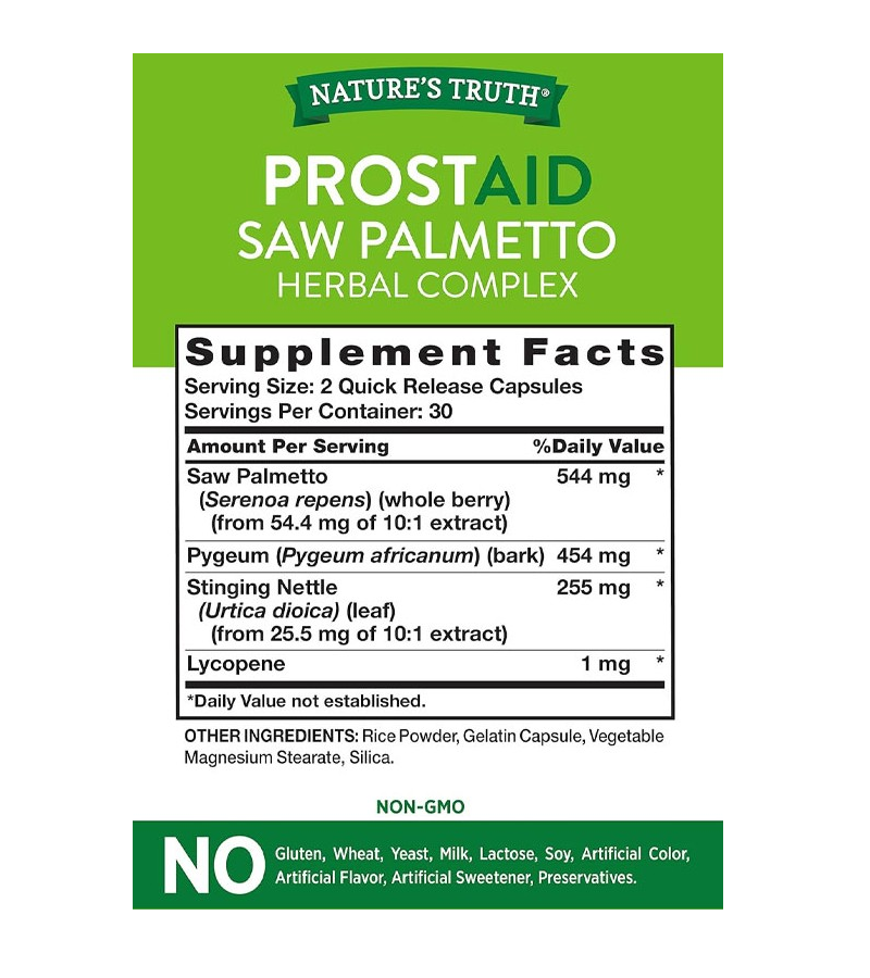 Prostaid Saw Palmetto - Prostate Support Supplement - 60 Capsules