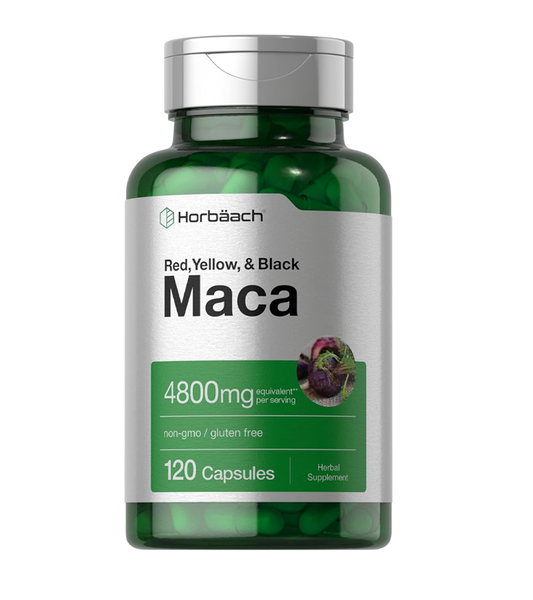 Red , Yellow and Black Maca Root for Men and Women - 120 Capsules