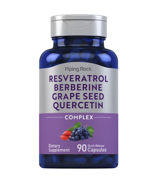 Resveratrol Berberine Grape Seed Quercetin Extract - 90 Capsules