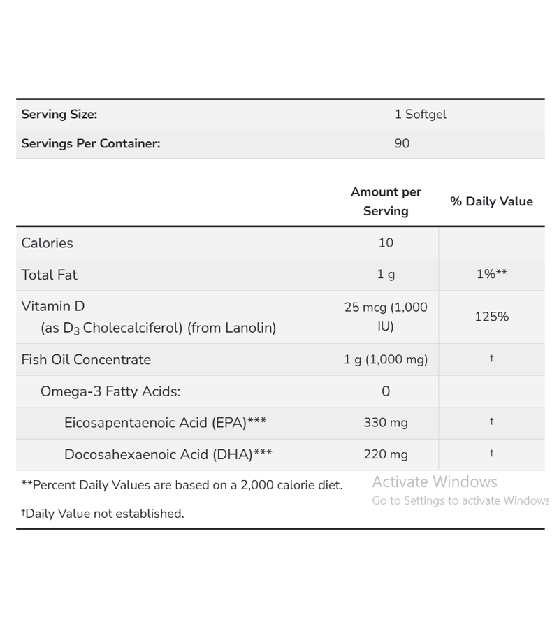 Tri-3D Omega Fish Oil - 90 Softgels