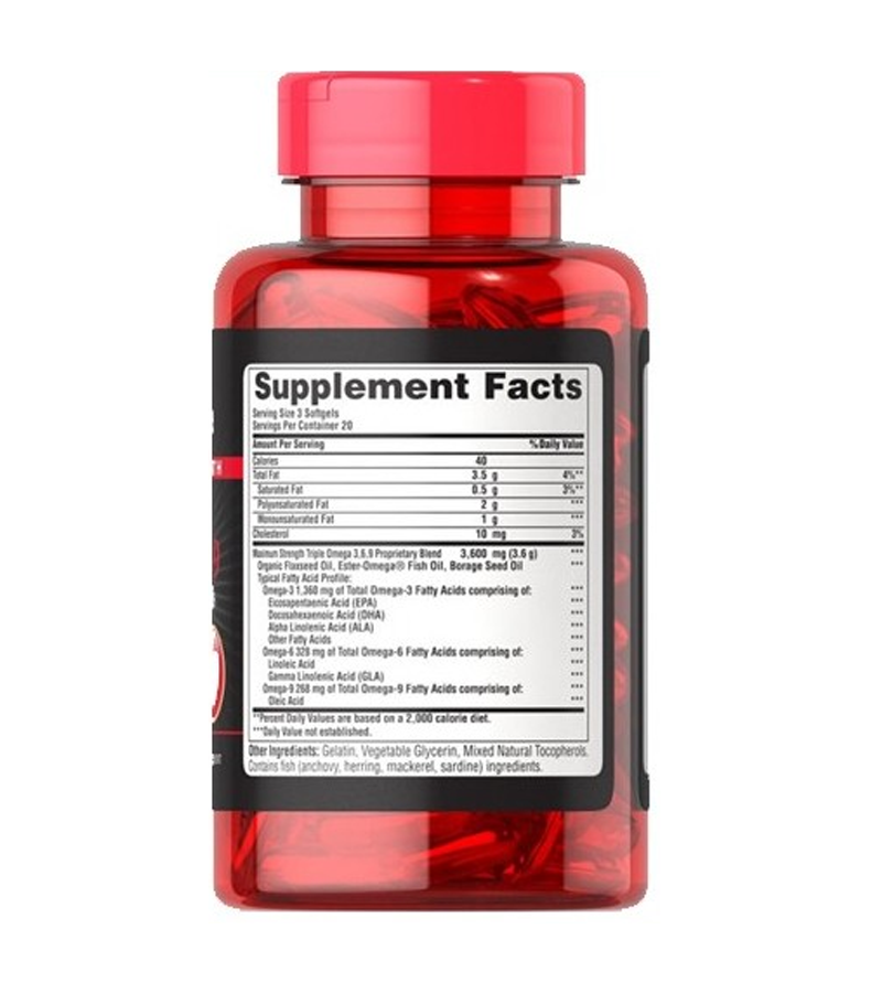 Triple Omega 3-6-9 Maximum Strength - 120 softgels