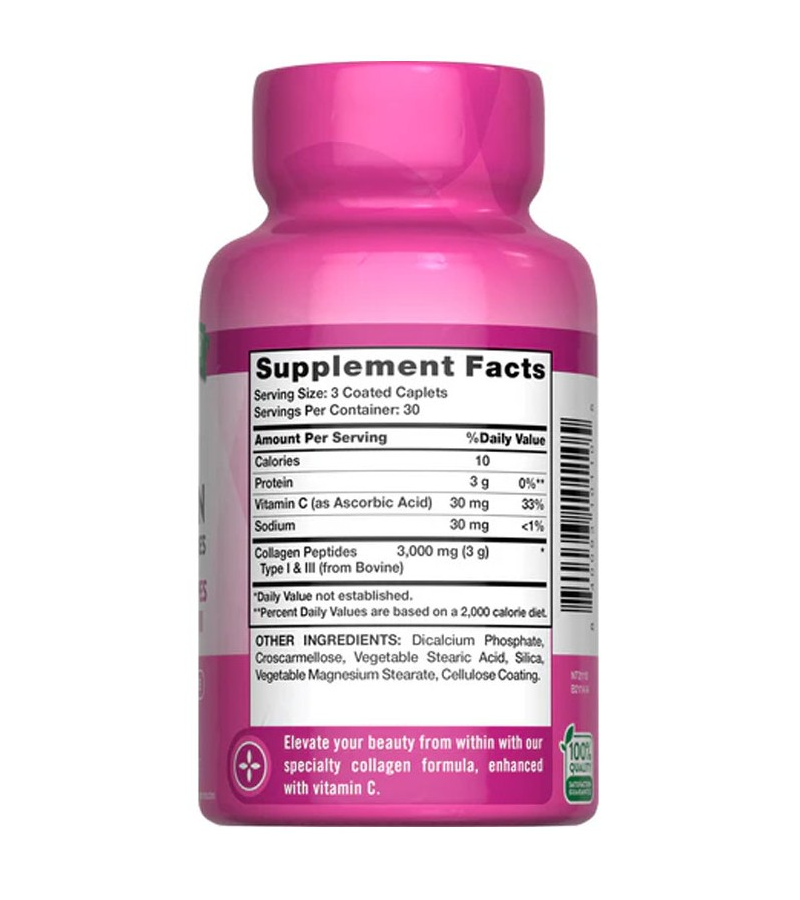 Ultra Collagen 3000 MG HYDROLYZED TYPE 1 & 3 WITH VITAMIN C - 90 CAPLETS