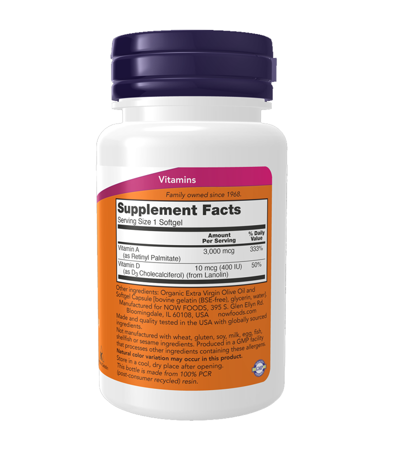 Vitamin A & D 10,000/400 IU - 100 Softgels