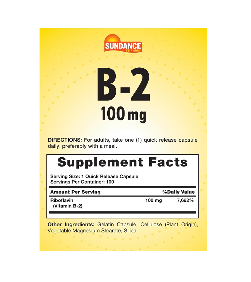 Vitamin B-2 100mg - 100 Capsules