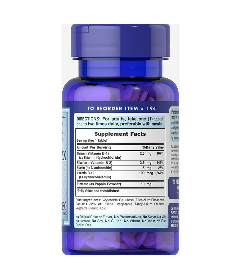 Vitamin B-Complex and Vitamin B-12 90 Tablets