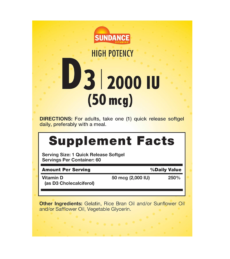 Vitamin D3 2000 IU - 60 Softgels