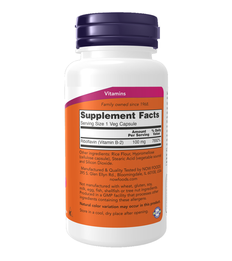 Vitamin B-2 100 mg - 100 Capsules