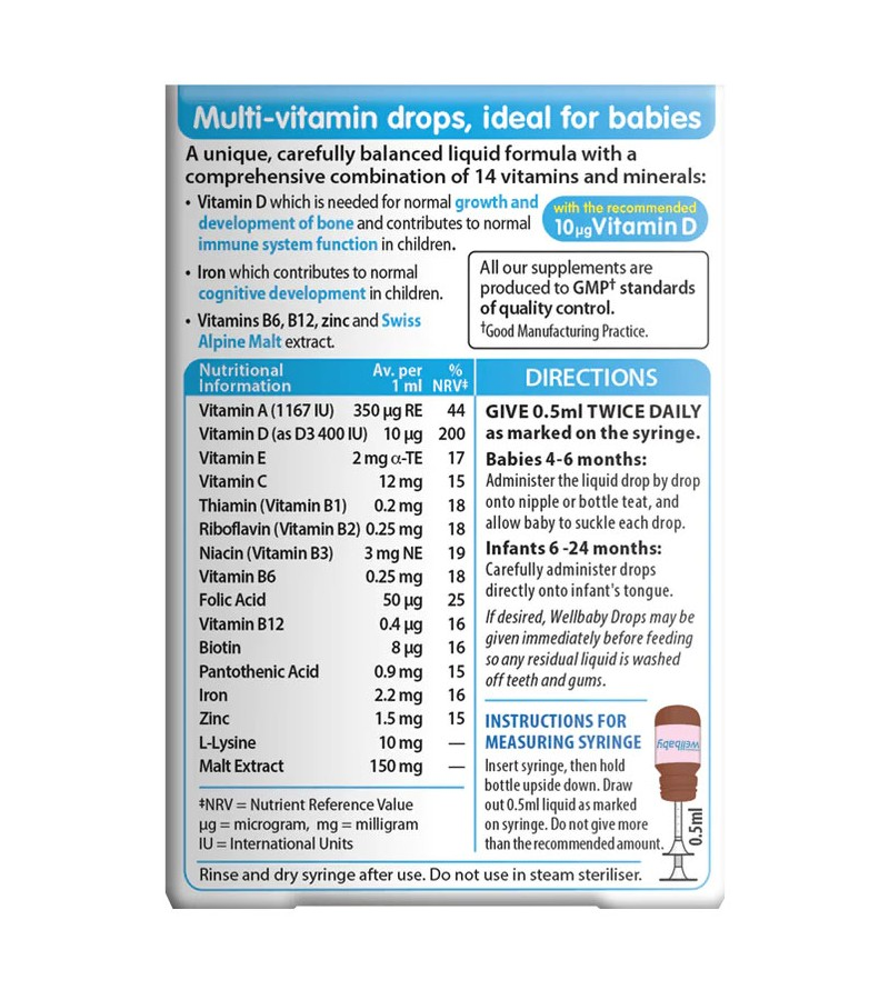 Wellbaby Multivitamin Drops 4-24 months