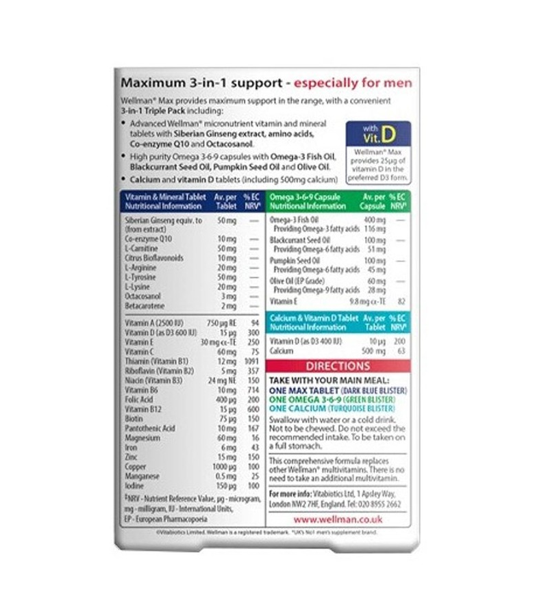 Wellman Max 84 tablets/capsules