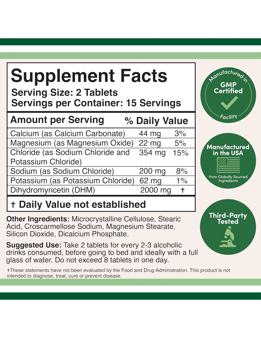 DHM1000 - Dihydromyricetin 1000mg - 30 Tablets