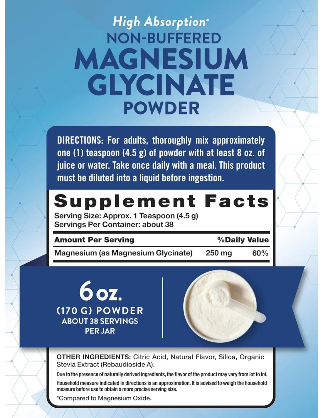 Magnesium Glycinate Powder Lemon Flavor - 170 G