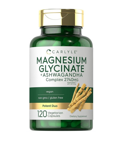 Magnesium Glycinate with Ashwagandha 2740mg Complex - 120 Capsules