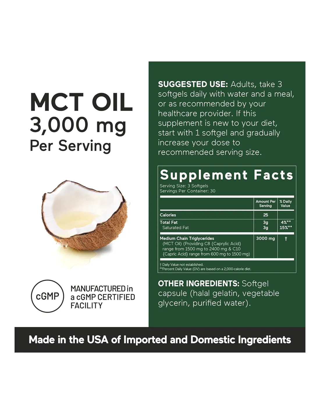 MCT Oil Capsules C8 and C10 - 90 Softgels