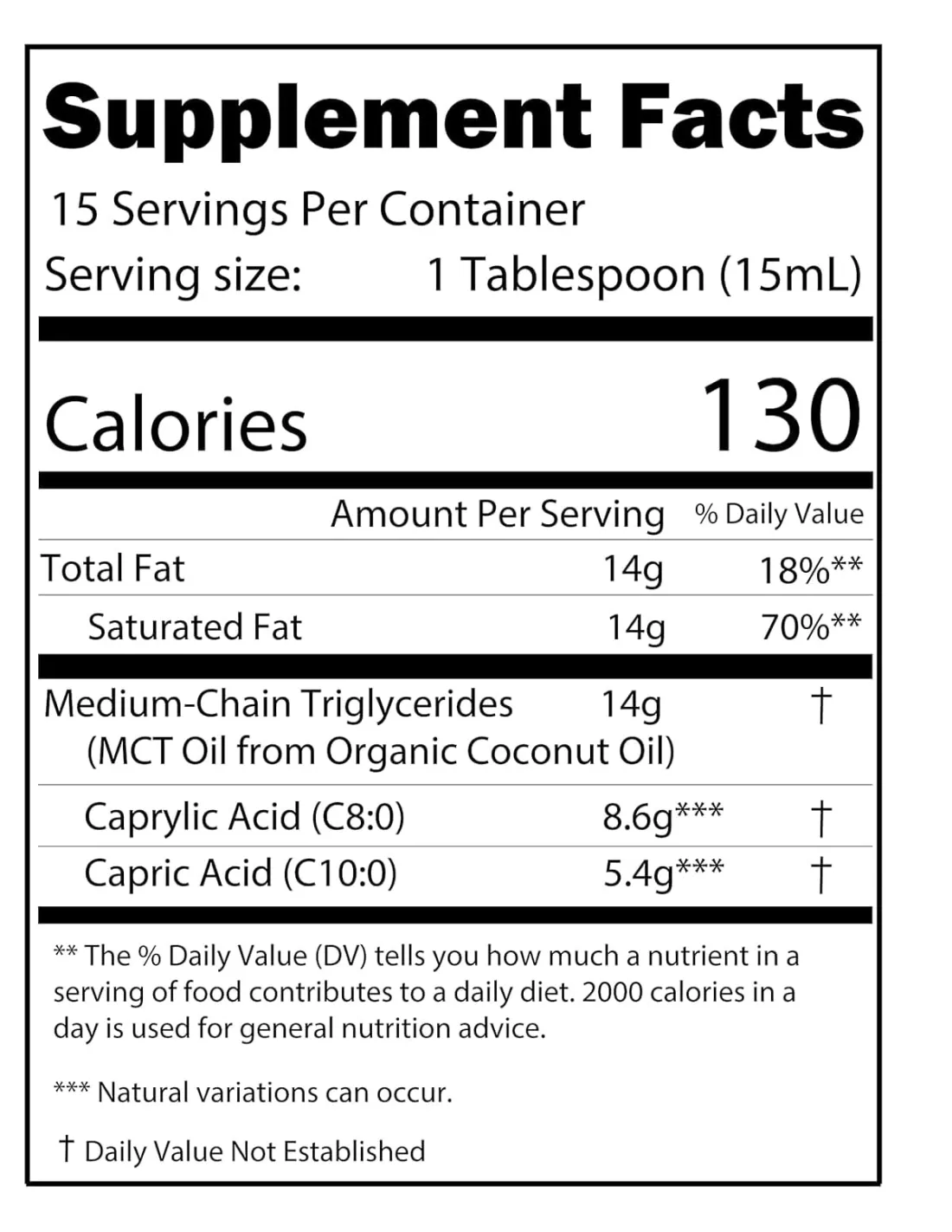 Organic MCT Oil, C8 and C10 - 236ml