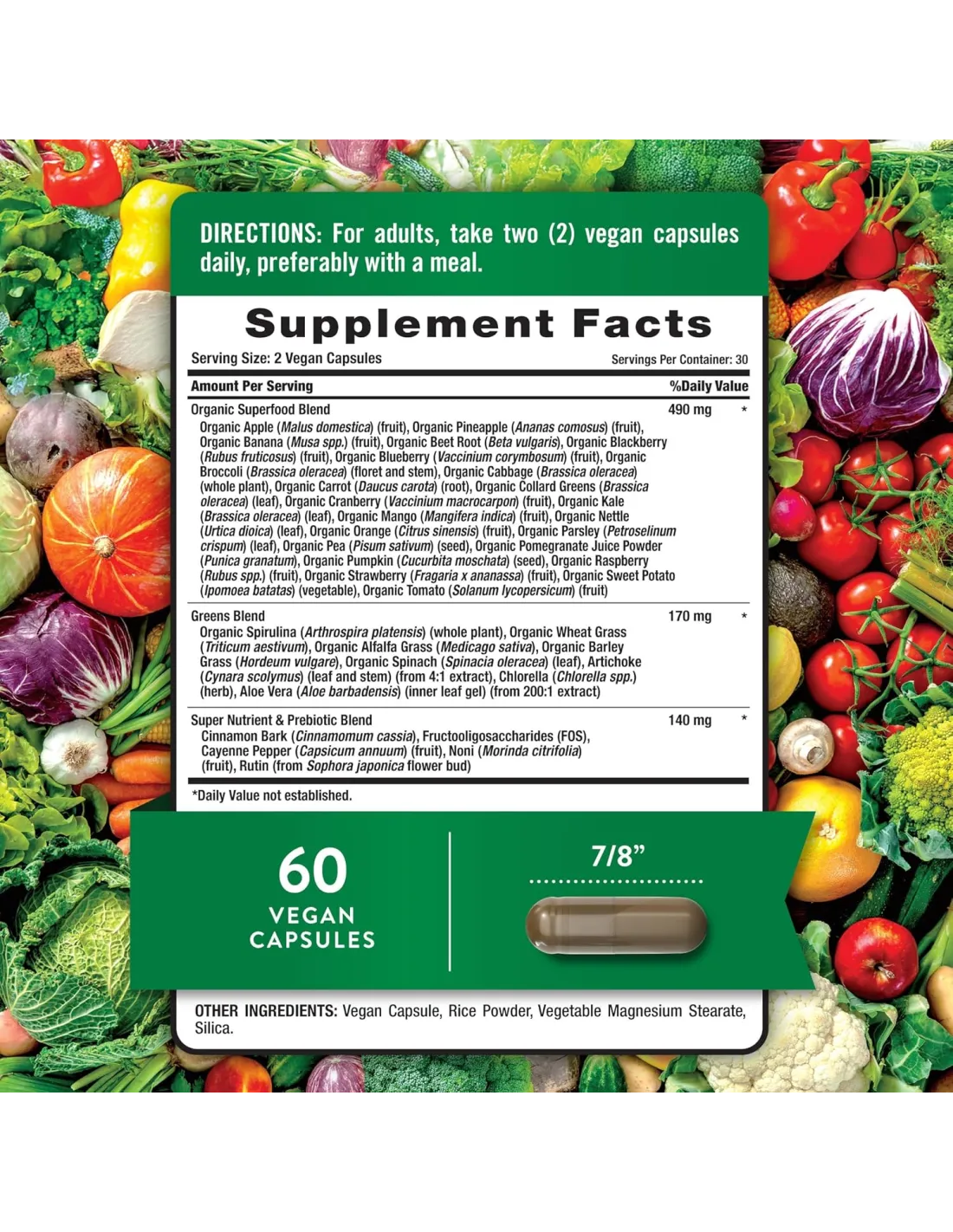 Super Fruits and Veggies - 60 Vegan Capsules