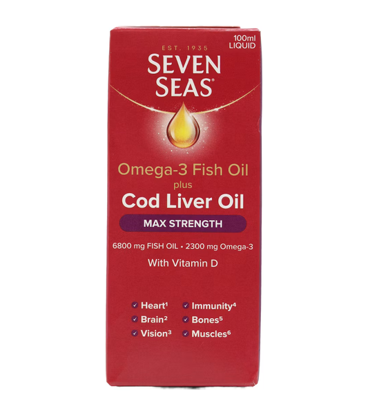 Seven Seas Syrup Omega-3 Fish Oil Plus Cod Liver Oil With Vitamins D,E - 100ml