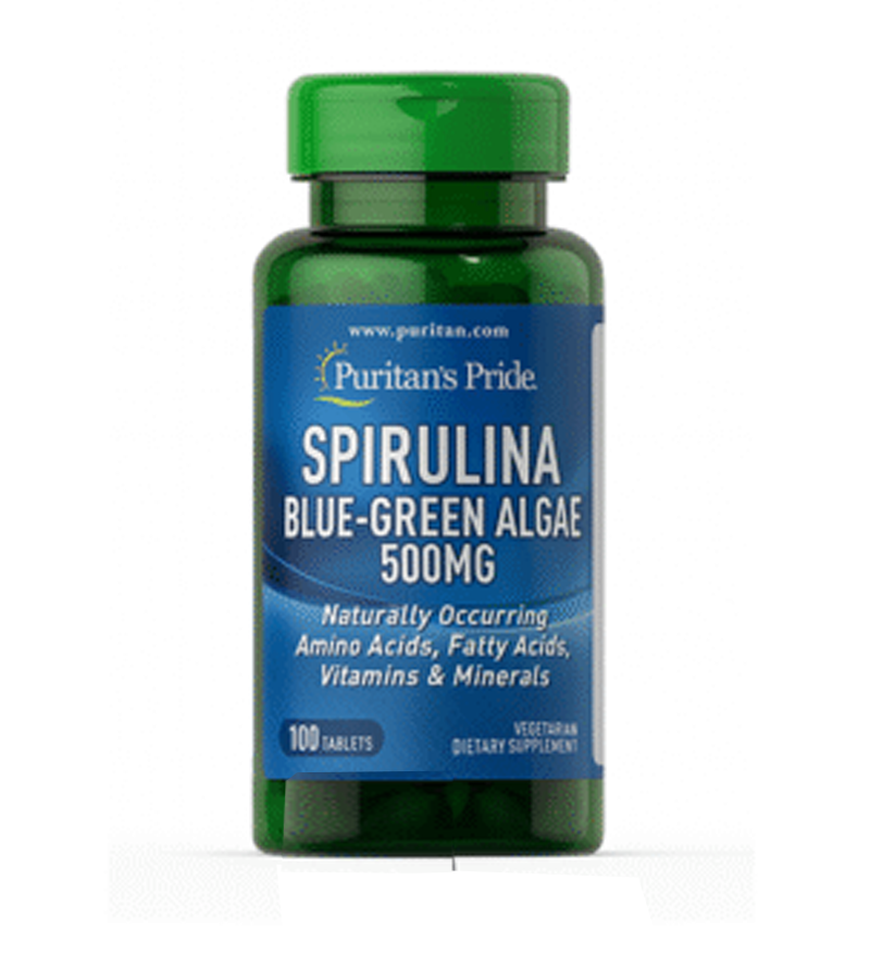 Spirulina Blue- Green Algae 500 mg - 100 Tablets