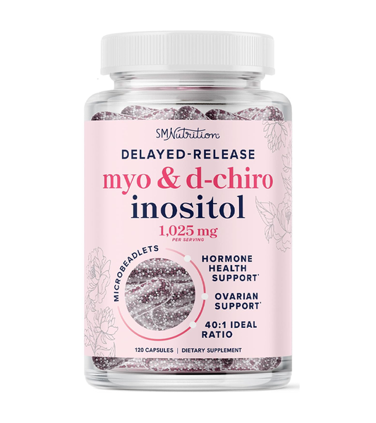 Myo-Inositol & D-Chiro Inositol for Hormone Balance for Women 1025 mg Per Serving - 120 Capsules