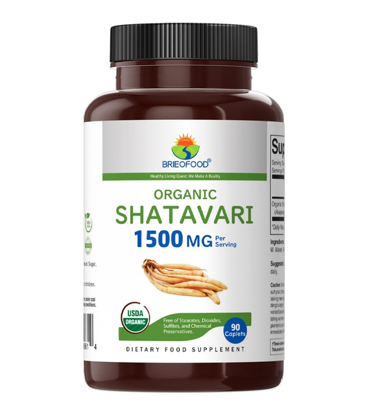 Organic Shatavari for PMS, Menopause Support 1500 mg Per Serving - 90 Tablets