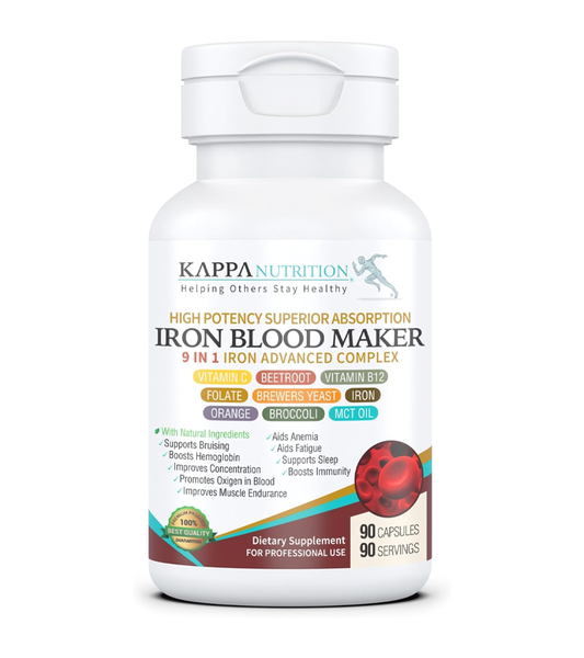 Iron Blood Maker / 9 IN 1 ADVANCED COMPLEX - 90 Capsules ( Best Before 11-2026 )