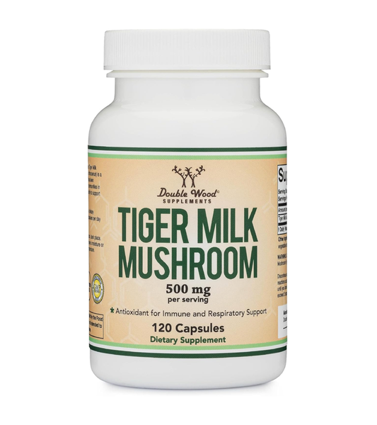 Tiger Milk Mushroom For Respiratory and Lung Health Support, 500mg per Serving - 120 Capsules