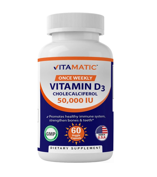 Vitamin D3 50,000 IU - 60 Veg Capsules - 1 year supply