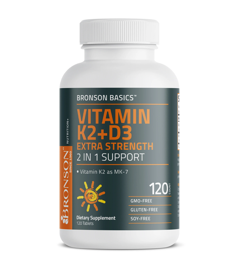 Vitamin K2 MK-7 120 mcg + Vitamin D3 10,000 IU - 120 Tablets