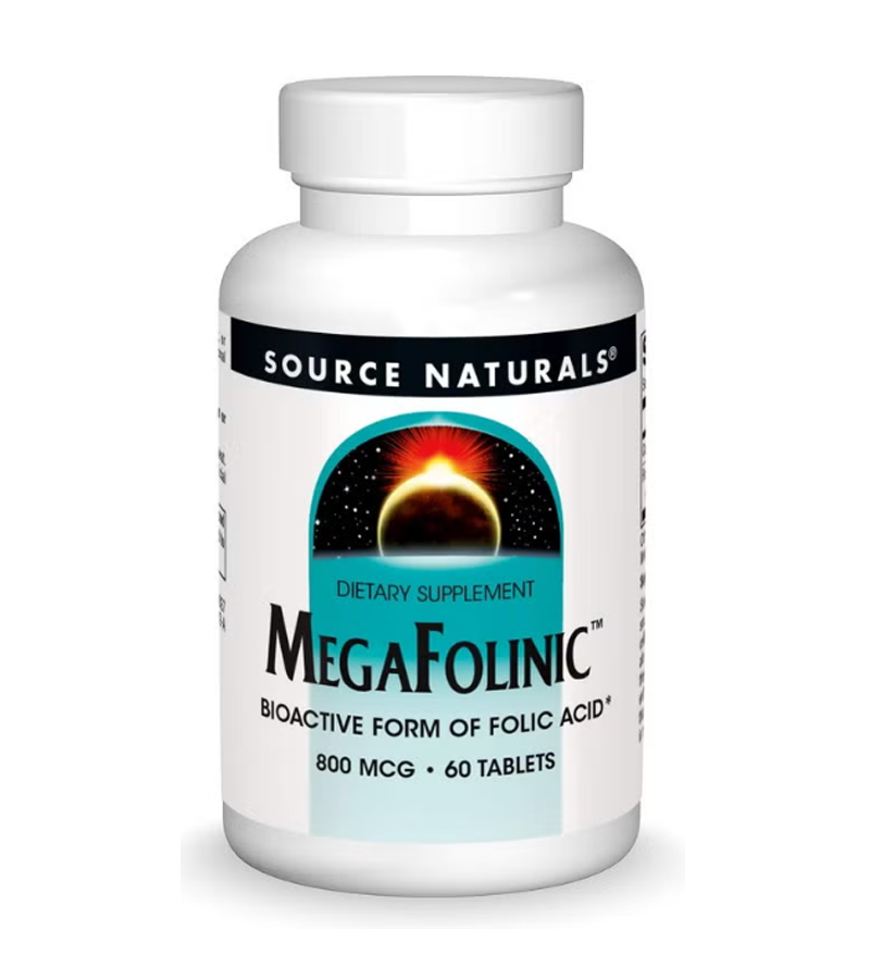 MegaFolinic - Bioactive Form of Folic Acid, 800 mcg - 60 Tablets
