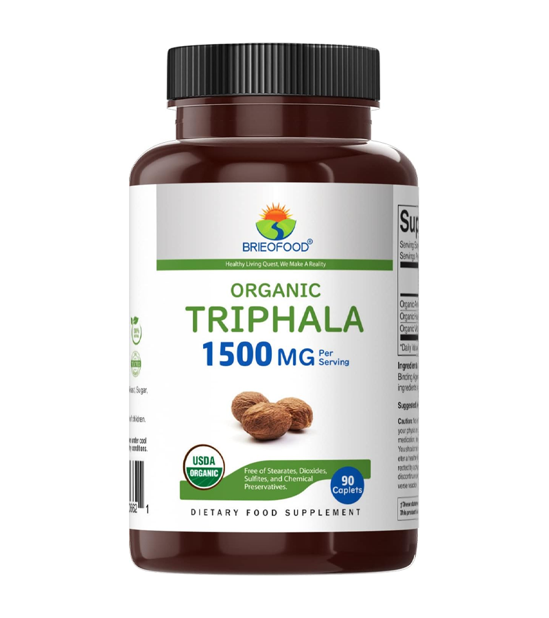 Organic Triphala 1500 mg Per Serving - 90 Tablets