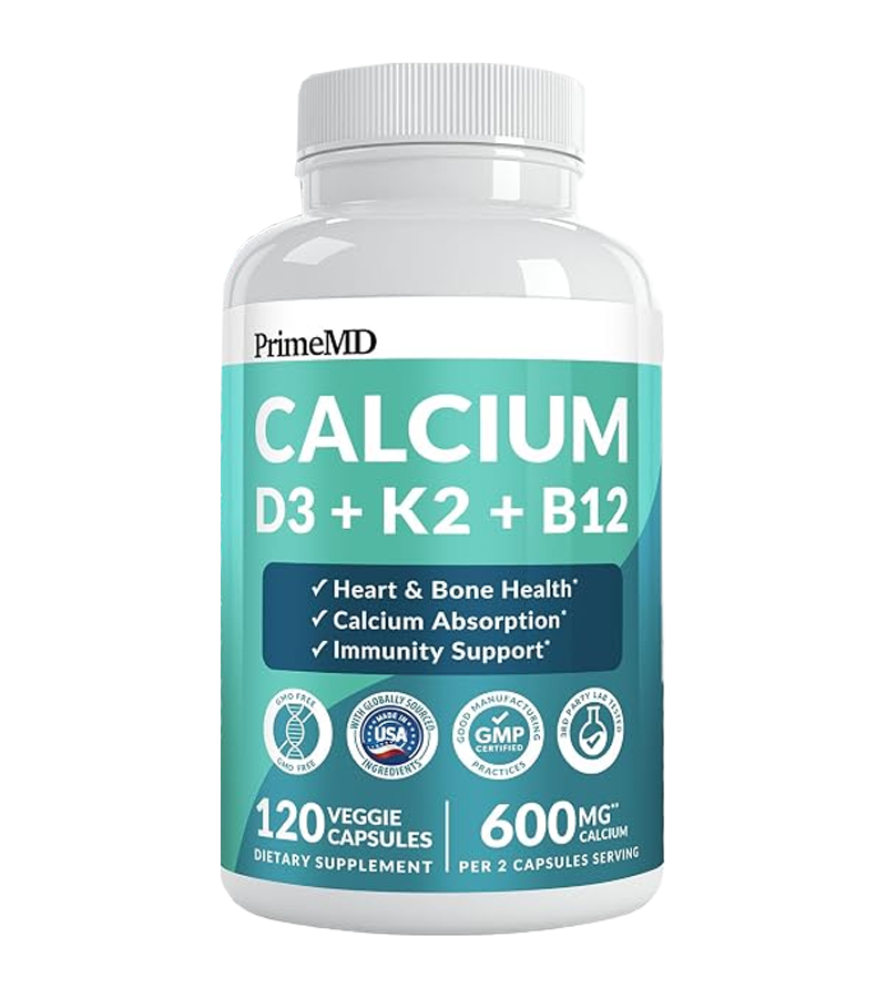 Calcium Plus Vitamins D3 + K2 + B12 - 120 Veg Capsules