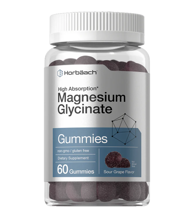 Magnesium Glycinate Gummies 100 mg Per Serving - 60 Gummies