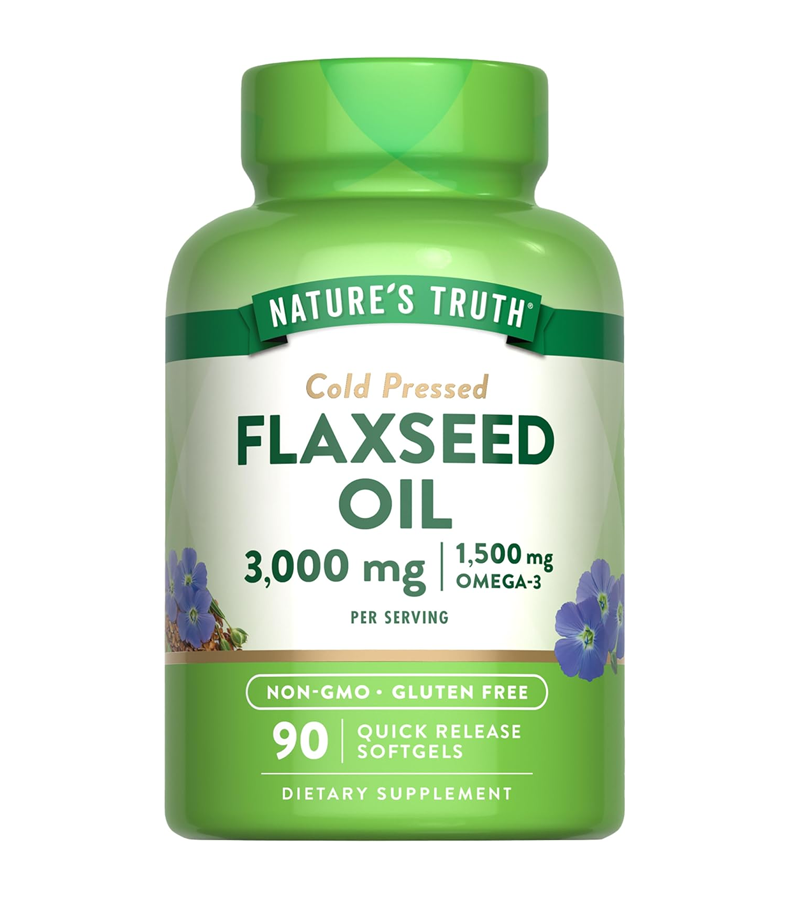 Flaxseed Oil 3000mg ( Cold Pressed ) - 90 Softgels