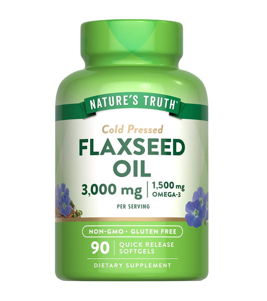 Flaxseed Oil 3000mg ( Cold Pressed ) - 90 Softgels