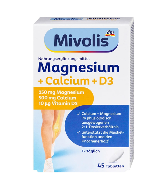 Mivolis Magnesium + Calcium + D3 - 45 Tablets