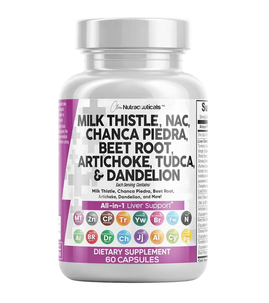 Milk Thistle NAC Chanca Piedra Beet Root Artichoke Dandelion - 60 Capsules