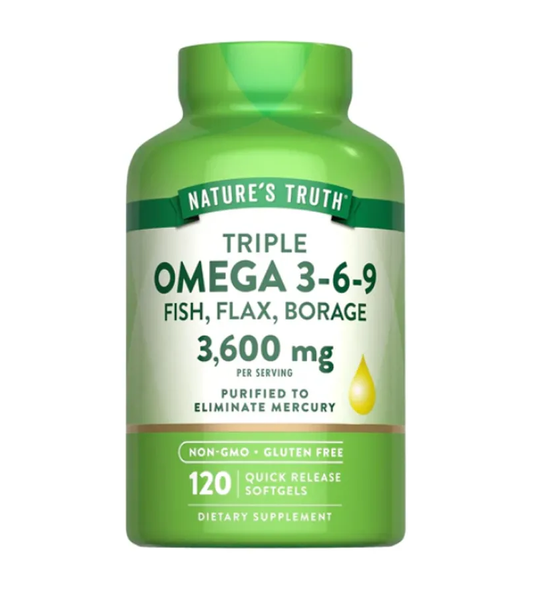 Triple Omega 3 6 9 - 3600mg - 120 Softgels