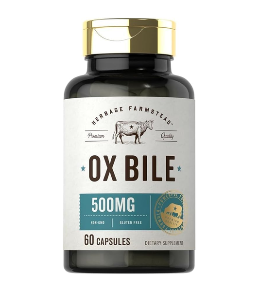 Ox Bile 500 mg Per Capsule - 60 Capsules
