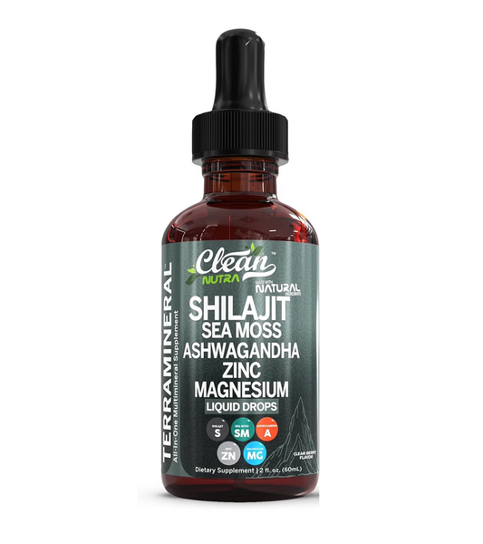 Shilajit Supplement for Men Women with Sea Moss Ashwagandha Zinc Magnesium - 60 ml