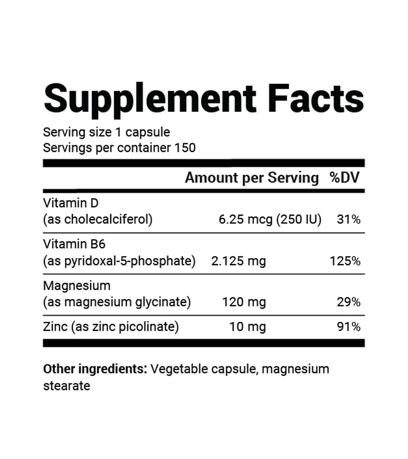 Magnesium Glycinate 120mg With Vitamin B6 & Vitamin D3, For Maximum Absorption - 150 Capsules