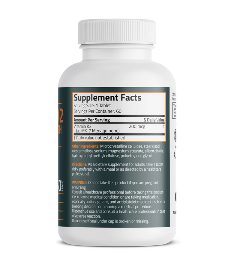 Vitamin K2 Extra Strength MK-7 200 MCG - 60 Veg tablets