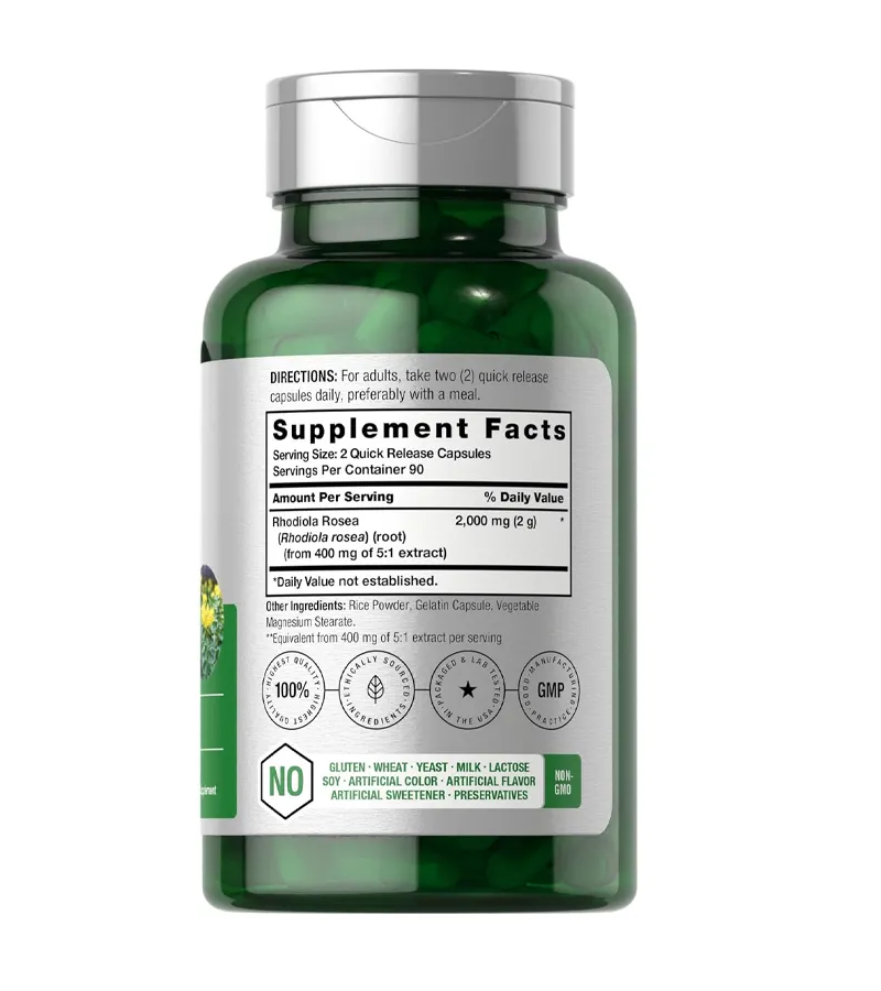 Rhodiola Rosea 2000mg - 180 Capsules