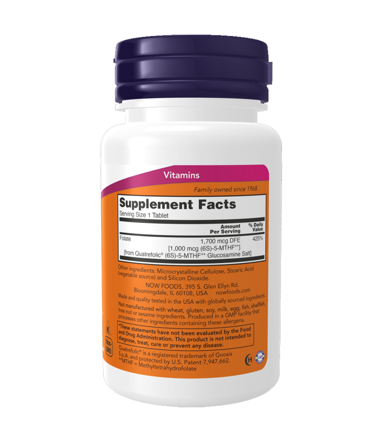 Methyl Folate 1,000 mcg Co-Enzyme B Vitamin - 90 Tablets